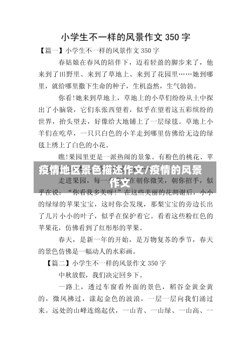 疫情地区景色描述作文/疫情的风景作文-第2张图片