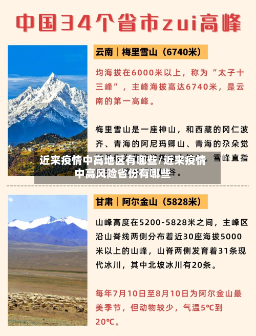 近来疫情中高地区有哪些/近来疫情中高风险省份有哪些