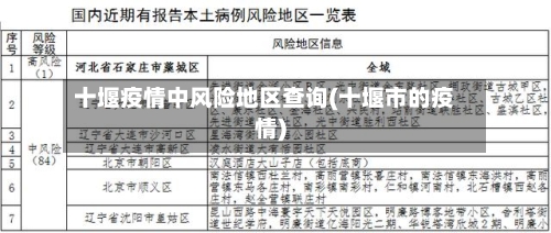 十堰疫情中风险地区查询(十堰市的疫情)