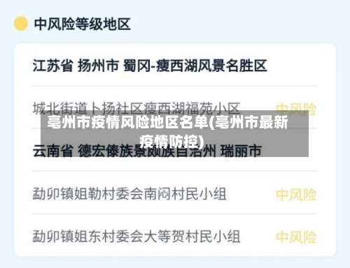 亳州市疫情风险地区名单(亳州市最新疫情防控)-第2张图片