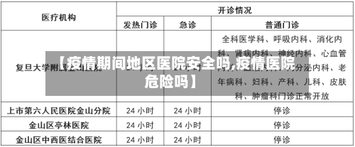 【疫情期间地区医院安全吗,疫情医院危险吗】-第2张图片