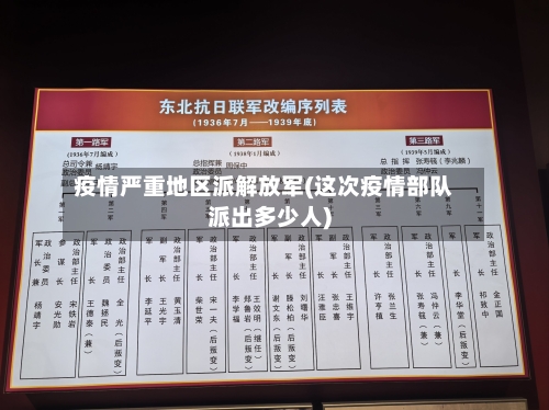 疫情严重地区派解放军(这次疫情部队派出多少人)