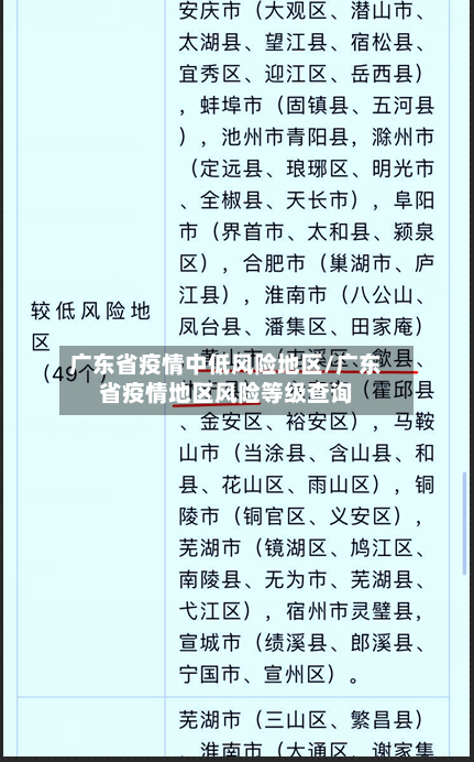 广东省疫情中低风险地区/广东省疫情地区风险等级查询-第2张图片