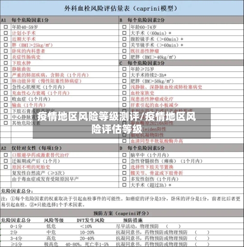 疫情地区风险等级测评/疫情地区风险评估等级