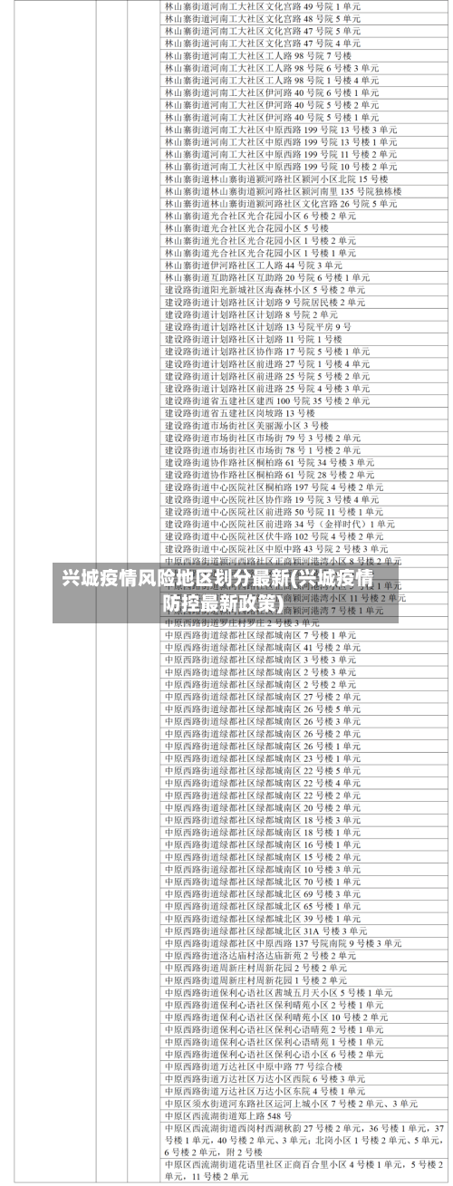 兴城疫情风险地区划分最新(兴城疫情防控最新政策)-第3张图片