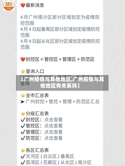 【广州疫情与其他地区,广州疫情与其他地区有关系吗】