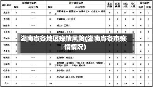湖南省各地区疫情风险(湖南省各市疫情情况)-第2张图片