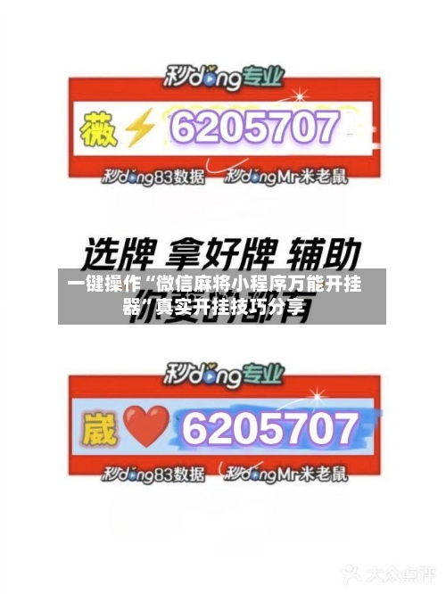 一键操作“微信麻将小程序万能开挂器	”真实开挂技巧分享-第2张图片