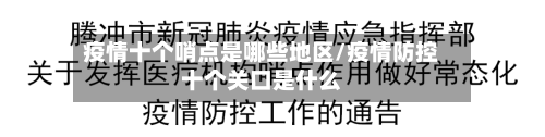 疫情十个哨点是哪些地区/疫情防控十个关口是什么-第2张图片