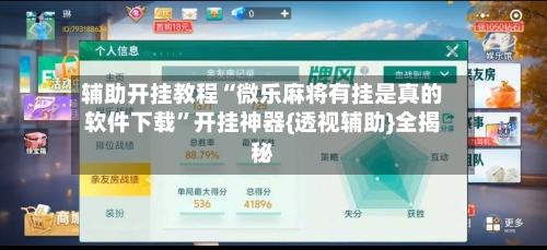 辅助开挂教程“微乐麻将有挂是真的软件下载”开挂神器{透视辅助}全揭秘-第2张图片
