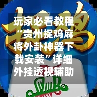 玩家必看教程“贵州捉鸡麻将外卦神器下载安装”详细外挂透视辅助软件教程-第3张图片