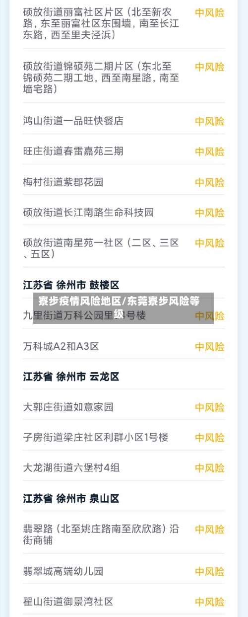 寮步疫情风险地区/东莞寮步风险等级