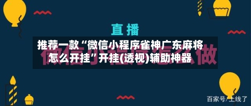 推荐一款“微信小程序雀神广东麻将怎么开挂”开挂(透视)辅助神器-第2张图片