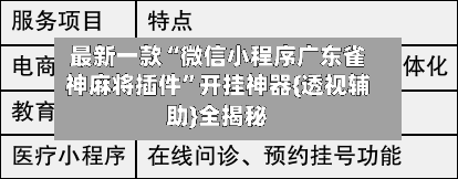 最新一款“微信小程序广东雀神麻将插件”开挂神器{透视辅助}全揭秘