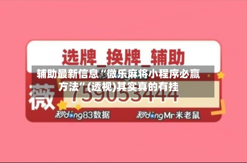辅助最新信息“微乐麻将小程序必赢方法”(透视)其实真的有挂-第2张图片