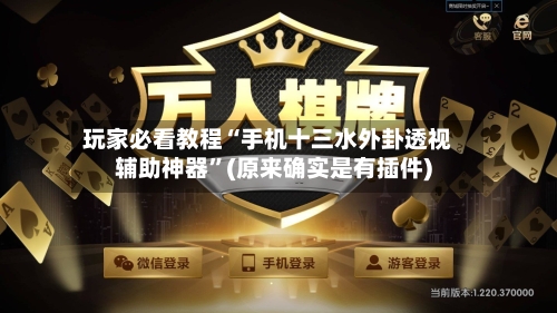 玩家必看教程“手机十三水外卦透视辅助神器	”(原来确实是有插件)-第2张图片