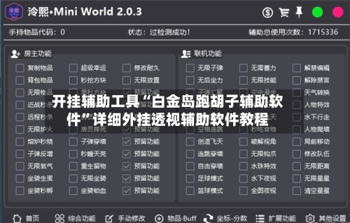 开挂辅助工具“白金岛跑胡子辅助软件”详细外挂透视辅助软件教程-第2张图片