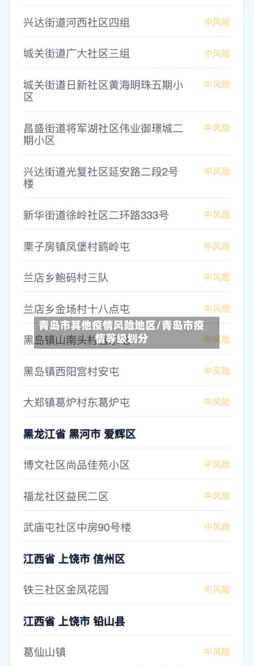 青岛市其他疫情风险地区/青岛市疫情等级划分