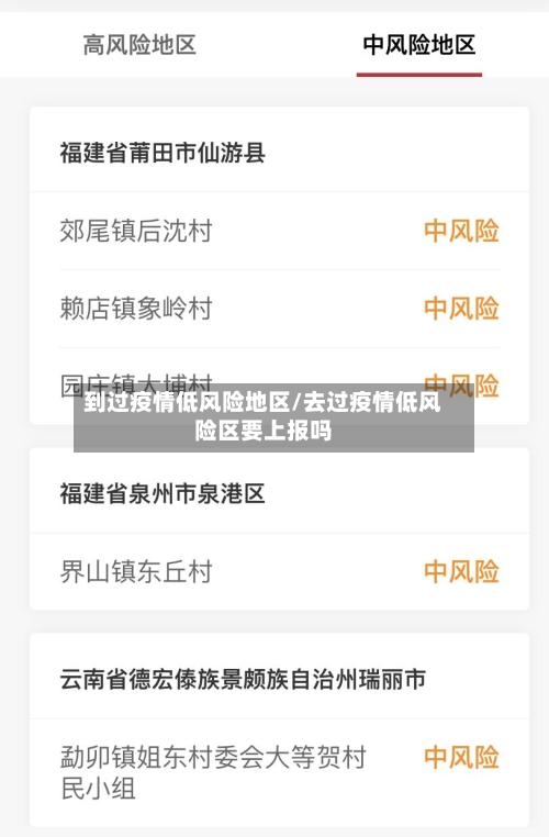 到过疫情低风险地区/去过疫情低风险区要上报吗-第2张图片