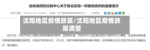 沈阳地区疫情政策/沈阳地区疫情政策调整