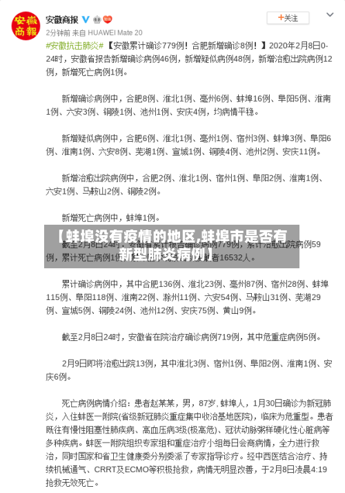 【蚌埠没有疫情的地区,蚌埠市是否有新型肺炎病例】