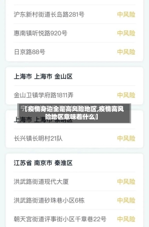 【疫情身边全是高风险地区,疫情高风险地区意味着什么】