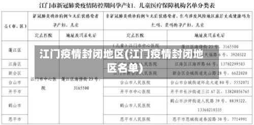 江门疫情封闭地区(江门疫情封闭地区名单)-第2张图片