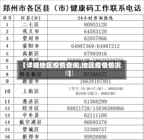 【详细地区疫情查询,地区疫情情况】
