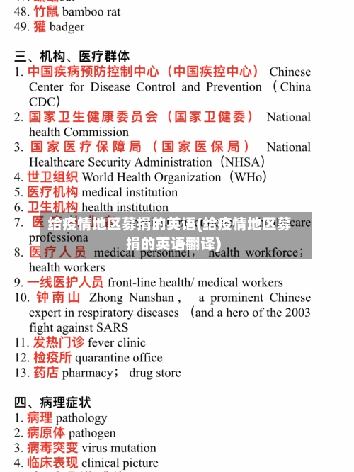 给疫情地区募捐的英语(给疫情地区募捐的英语翻译)-第2张图片