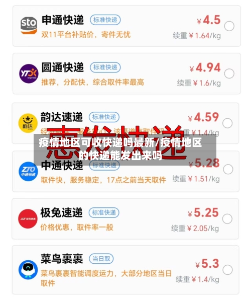 疫情地区可收快递吗最新/疫情地区的快递能发出来吗-第2张图片